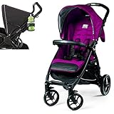 Peg Perego Booklet w Stroller Cup Holder in Charcoal (Fleur) by Peg Perego