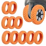 [§ｚｚ．ｌｕｘｉ] キャスターカバー スーツケース 10点セッド 【脱落防止スーツケースカバー】 静音 シリコン 防水 タイヤカバー 洗い