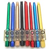 Simplyシルバー – 8pc 3 " Color Codedドライバービットセットフラット、フィリップス& Square 1 / 4 "六角シャンク