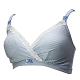 ローズマダム Rosemadame マタニティハーフトップ ナルエー/Narueコラボ【パヒューム柄】授乳ブラ クロスオープン 産前産後 Mサイズ サックス 112-7656-01
