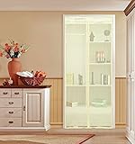 ZenLife ™磁気スクリーンドア – Mosquito無料保証Heavy Dutyメッシュ& Velcro FitsドアUp To 35 x82」クラシックパターン – Free Extraマジッ