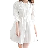 Amazon Co Jp ジャング ワンピース レディース ドレス レース きれいめ 可愛い 彼シャツ風 白 ワンピース 膝丈 カジュアル 大きいサイズ 服 ファッション小物