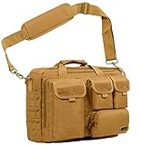 （サイバトロン）Seibertron 高品質防水900D多機能ショルダーバッグ MOLLE 軍事戦術バッグ トートメッセンジャーバッグ 14.1" pc laptop Computer Bag カーキ Khaki