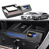 車載 ワイヤレス充電器メルセデスベンツCクラスGLC AMG 2015-2021センターコンソール用ワイヤレスカーチャージャー、15W急速充電、メルセデスベンツCクラスGLC W205 AMG C43 C63 AMG GLC 43 GLC63 X253アクセサリ用