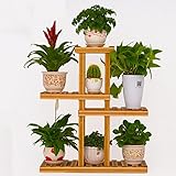 Chengxin Shop-アウトドアプラントスタンド/木製フラワーポットラック/4階ランディング多層対称シェルフフラワーラックスタンドフラワーディスプレイバルコニー用棚居間室内庭屋外フラワースタンド