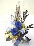 ほんのり香る100%プリザーブドフラワーアレンジ　[アロマピュア] ブルー