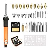 gochange 37pcs木製Burning &はんだごてキット、incl調節可能温度はんだ付けはんだアイアンペン、15 xウッドBurningヒント、16 xヒント、2 xステンシル、コンバータ、