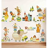 漫画動物の子供の部屋ベビーベッドルームの壁のステッカーの壁のステッカーかわいい幼稚園の教室の背景