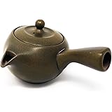 【 たっぷり大容量 】注ぎにこだわった丸急須 常滑焼 450ml 大きい 液だれしにくい 深蒸し可 日本製 きつさこ (緑グレー)