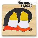GEORGE LUCK(イギリス) 木製グローアップパズル ペンギン【GL30】