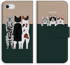 Amazon Iphone 6 6s 手帳型ケース ネコ 猫 イラスト デザイン アイフォン 6 6s 4 7 ケース 手帳型 ケース ブック型 レザー 手帳カバー ダイアリー スマホケース スマートフォンケース ノーブランド品 ケース カバー