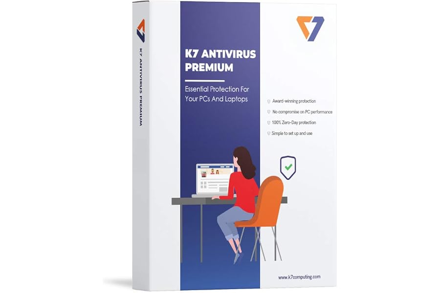 K7 Antivirus Premium Antivirus Software 2025 for laptop/pc|1 User,1 Year| Antivirus, Internet Protection,Threat protection -N