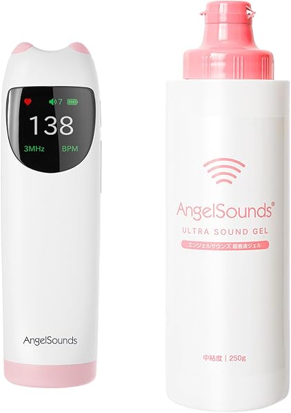 Angelsounds 胎児超音波心音計 エンジェルサウンズ お腹の赤ちゃんの心音が聴ける 液晶 心拍数 スピーカー内蔵 家族一緒に聴ける 軽量 ワイヤレス (SH-FD10 ピンク アプリ非対応/SH-FD20 グレー アプリ対応) - 1