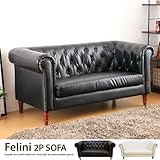 ホワイト／ソファ ソファー 2人掛けソファー 2人がけ用 2人掛け 幅153cm 2P カウチソファー アンティーク レトロソファー 格好いい レザー ブラック ホワイト