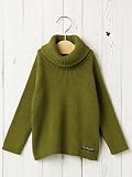 F.O.KIDS (エフオーキッズ) ベビー 異素材 タートルネック 赤ちゃん ベビー服 こども服 男の子 女の子 長袖 90㎝ カーキ