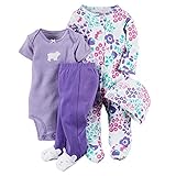 カーターズ Carter's ご出産祝いに ロンパース カバーオール ボディスーツ パンツ 帽子 豪華4点 ギフトセット 女の子 春夏秋冬 4-Piece Take-Me-Home Set NB (5