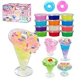 スライム スイーツ パーティ1個＋【オマケ キラキラ ドーナツ型スライム ２個】対象年齢：６歳以上 「初めての スライム遊び スターターキット 」スライム １２色 キラキラ パール チョコスプレー オーロラフレーク 豪華キラキラセット おままごと ごっこ遊び おもちゃ 玩具 知育玩具 ファミリー アーテック