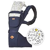 I-angel Quax Animal Friends Hip Seat Carrier ヒープシート キャリア 子守帯 おくるみ ベビー用品お出かけ用品出産用品 (ネイビー) [並行輸入品]
