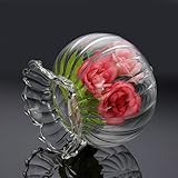 amzmonnsuta ハスの葉水耕植物の花ガラスの花瓶ホームパーティーの装飾