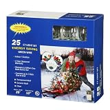 Vickerman 25 Light Clear Transparent Twinkle C7 Light Set on Green Wire by Vickerman