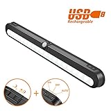 t01l-s LEDクローゼットライト – BLS超明るい20 LED下キャビネット照明ワイヤレス充電式バッテリー/ DC入力モーション検知ライトバー、自動on offスイッチ、モーションセンサー&ラ