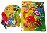 Nuby Perfectly Pink Icy Bite Keys and Teethe & Play Rattle Bundle [並行輸入品]