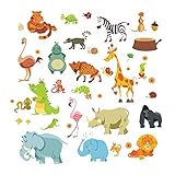 Jungle Wild Animal Monkeyn Lion Giraffe Elephant Dinosaur Zebra Wall Stickers Wall Decal Vinyl Remov