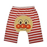 アンパンマン ハーフパンツ ボーダー5分丈 モンキーパンツ キッズ 女の子 男の子 ガールズ ボーイズ fo-sa4551 90cm レッド