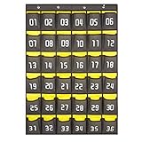ozzptuu 36ポケットグレー教室ポケットチャートストレージバッグ携帯電話用のホルダー壁ドアHanging Organizer with 4フック with Digital グレイ