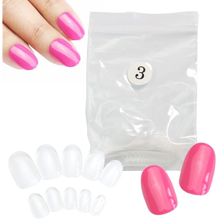 Amazon | ネイルチップ クリア サイズ別販売【 レギュラーオーバル 2番