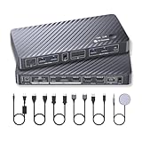 AV Access KVMスイッチ ドッキングステーション for MacBook｜USB C 2台PC切替対応｜4KデュアルHDMI 2モニター｜ラップトップ&デスクトップ切替｜プラグ&プレイ｜100W PD｜ギガビットEthernet｜EDIDエミュレーション