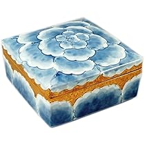 Amazon.co.jp: 有田焼 文山窯 金牡丹 5寸正角蓋物 : ホーム