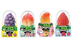 【4種まとめ買い】3Dフルーツアイス 4種セット（ブドウ・モモ・マンゴー・イチゴ）本物そっくりSNS映え スイーツ アイスデザート 4個セット