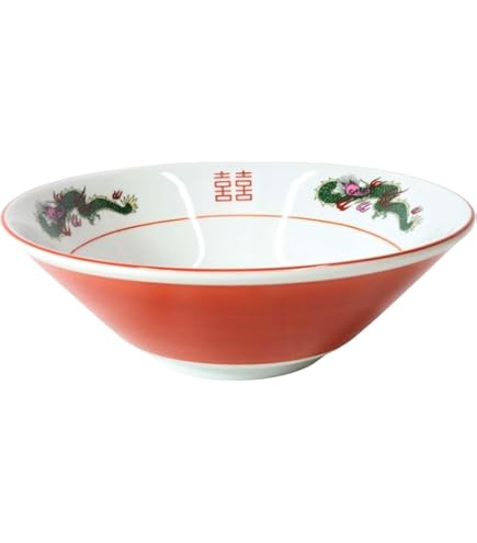 Amazon.co.jp: ラーメン鉢 昔ながらのラーメン鉢 朱巻龍 ラーメン