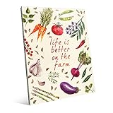 Vegetableコラージュ水彩 – Life Is Better on theファームQuote Saying Forキッチン壁アートプリント 11x14 GAR0000068GLS11X14XXX