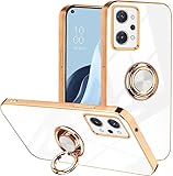 【Yikasina】 OPPO Reno9 A/7 A ケース リング付き おしゃれ スマホケース オッポ リノ7 a ケース OPG04 かわいい 人気 車載ホルダー スタンド機能 シンプル (OPPO Reno 9 a / 7 a, ホワイト)