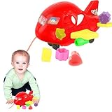 Toy Cubby First Toy Airplane Baby Toddler Shape Sorter Block Playset [並行輸入品]