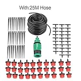 自動スプレー 散水用具 散水灌漑  自動散水タイマー ドリップ灌漑システム 散水ノズル 水やり ガーデニング 芝生 庭園植木やお花の散水に最適な水量を調整が可能 (25M)