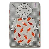 めんぷます田 赤ちゃんのガーゼスリーパー 大好き(レッド) 新生児~100cmくらいまで 綿100%日本製