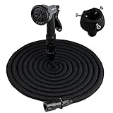 HBLIFE 強化改良版 伸びるホース マジックホース 散水ホース 3倍伸びる 10m~30m ラテックス二層構造 8種散水パターン ガーデニング 花園 洗車 掃除用 伸縮ホース 散水ホース リール 