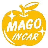 imoninn MAGO in car ステッカー　【シンプル版】　No.63　リンゴ　（黄色）