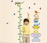 Dragon Honor ウォールステッカー 子供身長計 可愛い 動物 藤の蔓 男の子 女の子 子供部屋 幼稚園 保育園 身長ステッカー おしゃれ インテリア雑貨 飾り 壁紙シール タイルシール 壁の