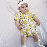 Dizoon 夏 甚平 ロンパース ベビー 新生児 男女兼用 女の子 綿麻 カートゥーン 果物 白 灰 青 ピンク 66 73 80 90cm