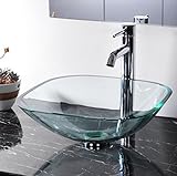 シンクバスルームガラスVessel自然Washroomクリアモダン強化Vanity Basin