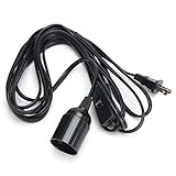 KINGSO E26/E27 エジソン レトロ ペンダント シーリング ベークライト材質 ランプホルダー スイッチ付 ブラック 4.5 メートルのワイヤー UL証明書取得済 110-250V