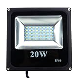 LED投光器 20W 薄型 黒ボディ 広角120度 3mコード IP65防水 作業灯 駐車場灯 省エネ フラッドライト 昼光色
