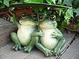 カエルの置物　はすかえる２匹　１１２７０Ｎ　動物　オーナメント オブジェ　ガーデン　ガーデニング　置物　マスコット　インテリア　ガーデン　カエル