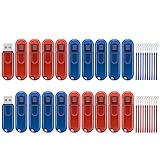 TEWENE USBメモリ 4GB 20個セット 赤青二色 カバー式 フラッシュメモリー フラッシュドライブ USBフラッシュメモリー USB2.0 コンパクト ストラップ付 (4GB, 2色)