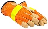 Forney 53151 Premium Full Grain High Visibility Leather Driver, Large, Orange/Yellow [並行輸入品]