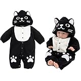 【ハロウィン】　671016-黒ネコカバーオールハロウィン (60ｃｍ)